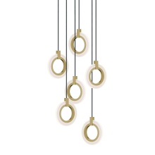 AFX Lighting, Inc. HLOP08LAJUDLBRND6 - Halo 6 Light Round Pendant, 120V, 108W, 5 CCT, LB