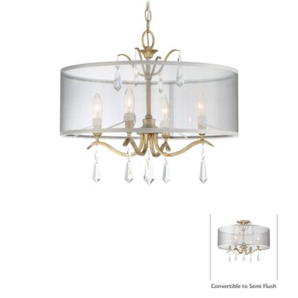 LAUREL ESTATE - 4 LIGHT PENDANT(CONVERTIBLE TO SEMI FLUSH)
