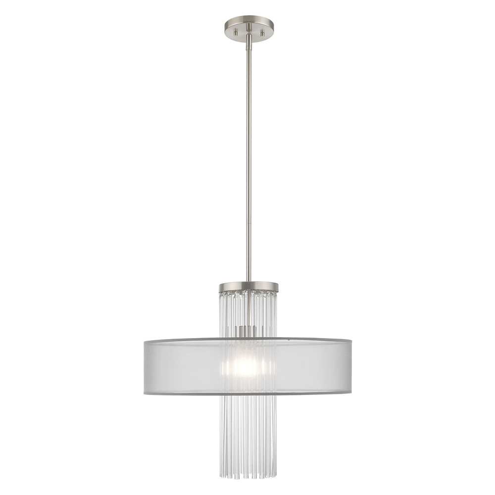 1 Lt Brushed Nickel Pendant Chandelier