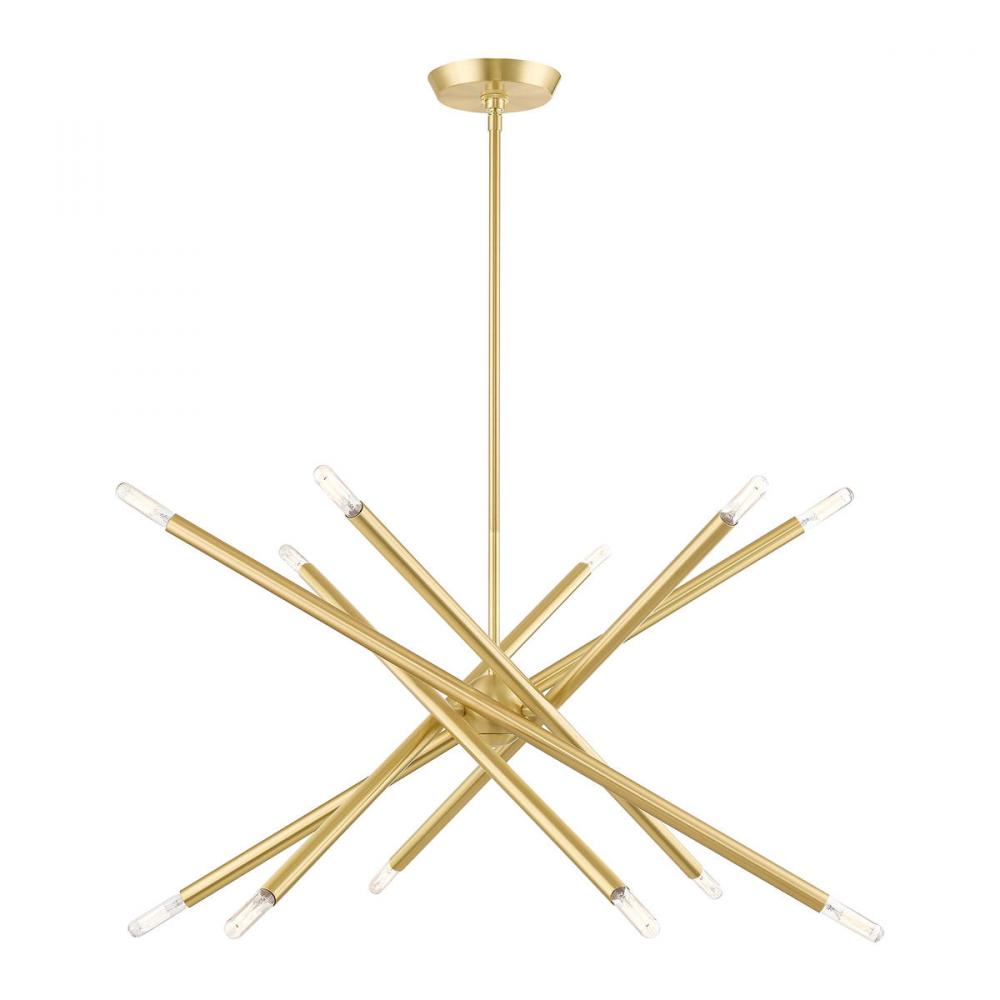 12 Lt Satin Brass Chandelier