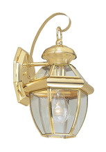 Livex Lighting 2051-02 - 1 Light PB Outdoor Wall Lantern