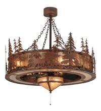 Meyda Blue 115914 - 44"W Elk at Dusk w/Fan Light Chandel-Air