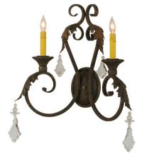 Meyda Blue 116398 - 19"W Josephine 2 LT Wall Sconce