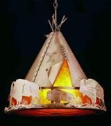 Meyda Blue 50162 - 72"W Teepee w/ Buffalo Pendant