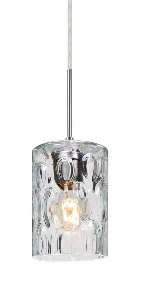 Besa, Cruise Pendant For Multiport Canopy, Clear, Satin Nickel, 1x40W Edison