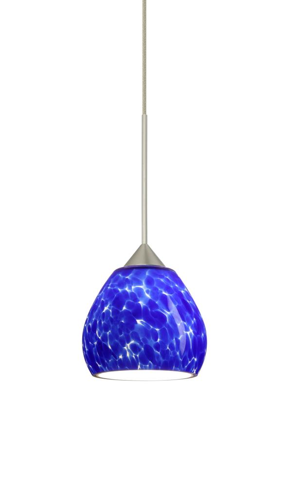 Besa Pendant For Multiport Canopy Tay Tay Satin Nickel Blue Cloud 1x50W Halogen