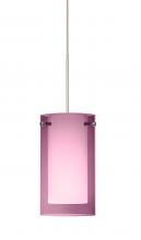 Besa Lighting 1XC-A44007-LED-SN - Besa Pendant Pahu 4 Satin Nickel Transparent Amethyst/Opal 1x5W LED