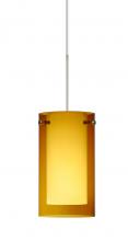 Besa Lighting 1XC-G44007-LED-SN - Besa Pendant Pahu 4 Satin Nickel Transparent Armagnac/Opal 1x5W LED