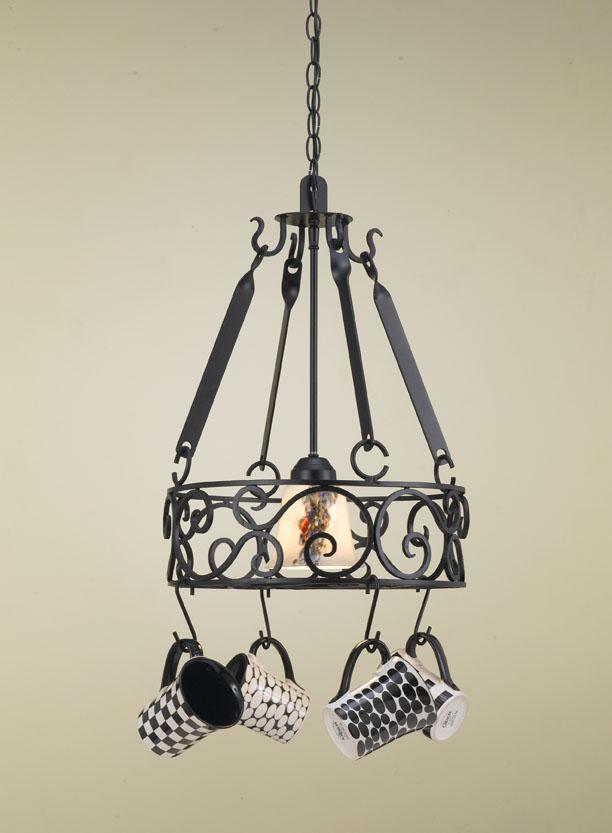 One Light Black Pot Rack