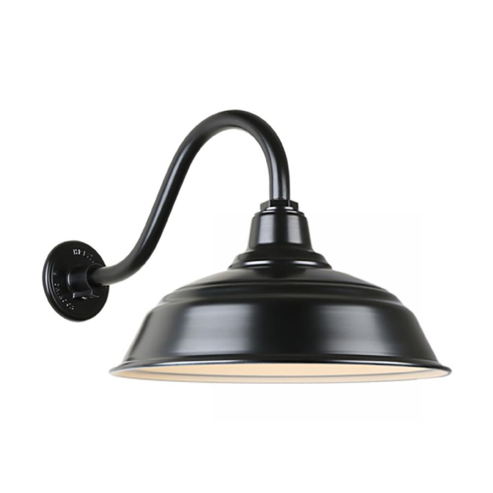 17" Gooseneck Light Warehouse Shade, QSNB-42 Arm