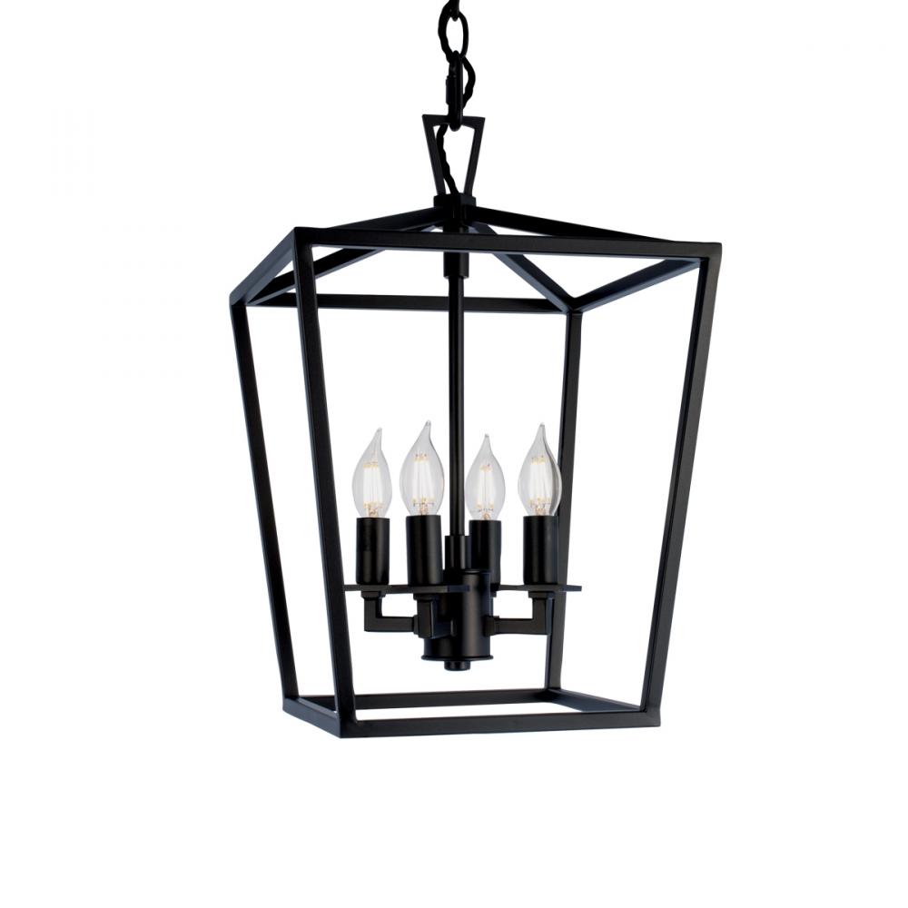 Cage Pendant Light - Matte Black