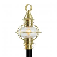 Norwell 1711-SB-CL - American Onion Outdoor Post Light - Satin Brass