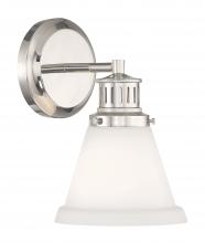 Norwell 2401-PN-MO - Alden Bath Light - Polished Nickel, Matte Opal