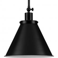 Progress P500325-031 - Hinton Collection One-Light Matte Black Vintage Style Hanging Pendant Light