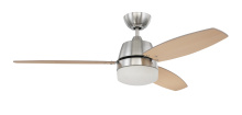 Craftmade BEL52BNK3-LED - Beltre 52" 3-Blade Ceiling Fan in Brushed Polished Nickel w/ Brushed Nickel/Maple Blades