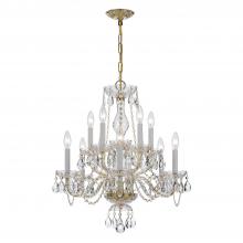 Crystorama 5080-PB-CL-S - Traditional Crystal 10 Light Swarovski Strass Crystal Polished Brass Chandelier