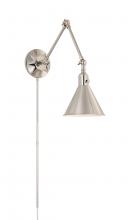 Crystorama MOR-8801-PN - Morgan 7'' Polished Nickel Task Sconce