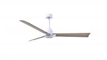 Matthews Fan Company AK-MWH-GA-56 - Alessandra - 56" Three Blade Transitional Ceiling Fan - Matte White Finish - Gray Ash Tone Blade