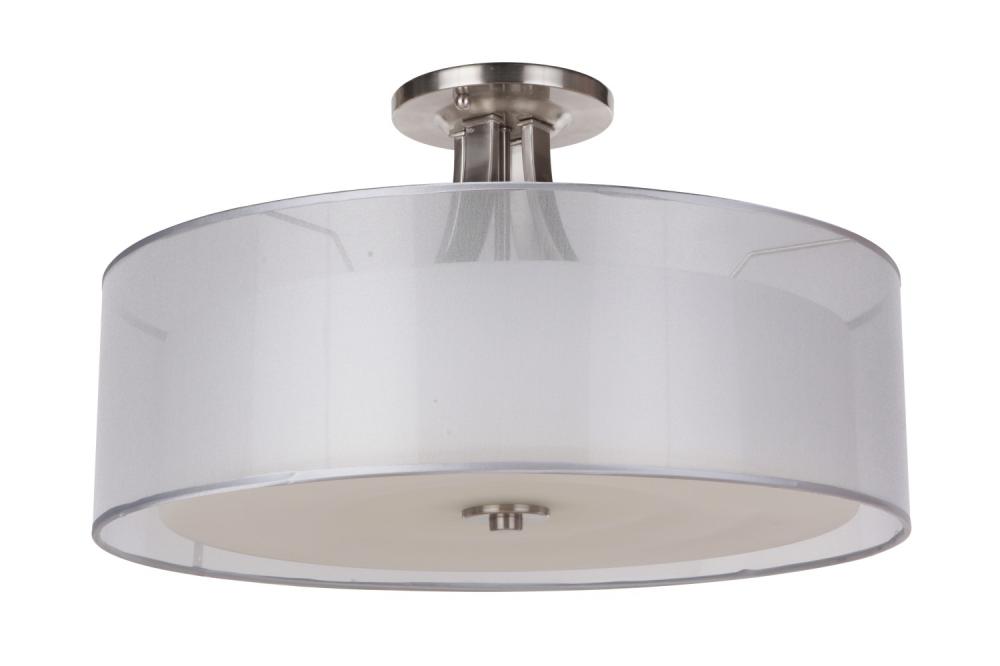 Paige 4 Light Semi Flush - Silver