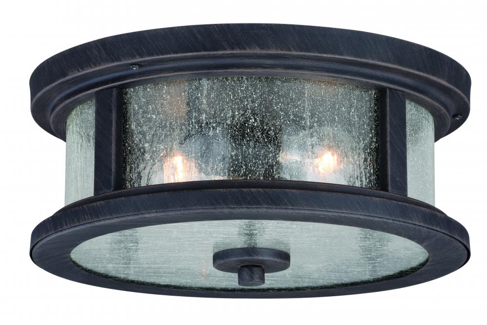 Cumberland 13-in Outdoor Flush Mount Ceiling Light Rust Rust Iron