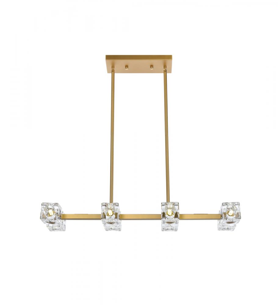 Lyra Pendant L30" W8" H2.5" L8 Satin Gold