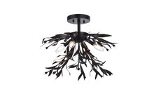 Elegant LD810F19BK - Priscilla 18.5 Inch Flush Mount in Black