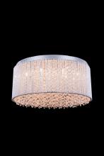 Elegant V2092F20C/RC - Influx 12 light Chrome Flush Mount Clear Royal Cut Crystal