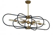 Framburg 5106 AB/MBLACK - 6-Light Pulsar Dining Chandelier